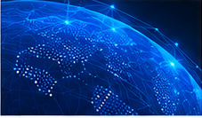 Abstract global digital network representing connected teams